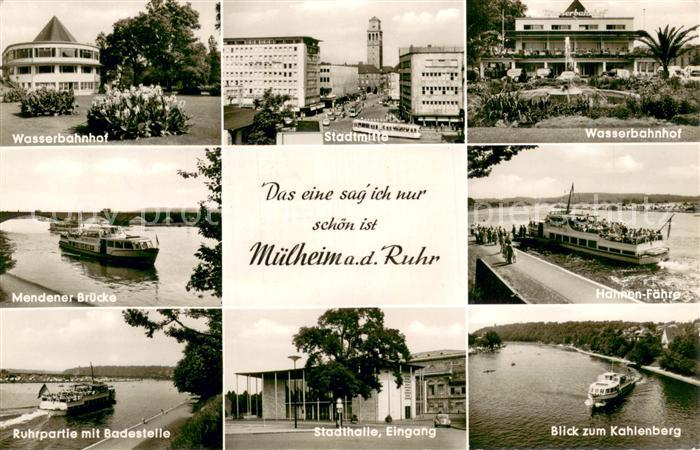 Muelheim Ruhr Stadtmitte mit Strassenbahn Wasserbahnhof Kahlenberg Ruhrpartie Me