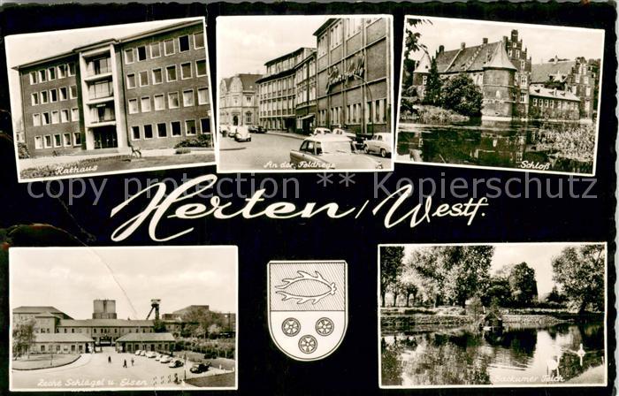 Herten Westfalen Schloss Rathaus Zechenanlage Schlaegel u. Eisen