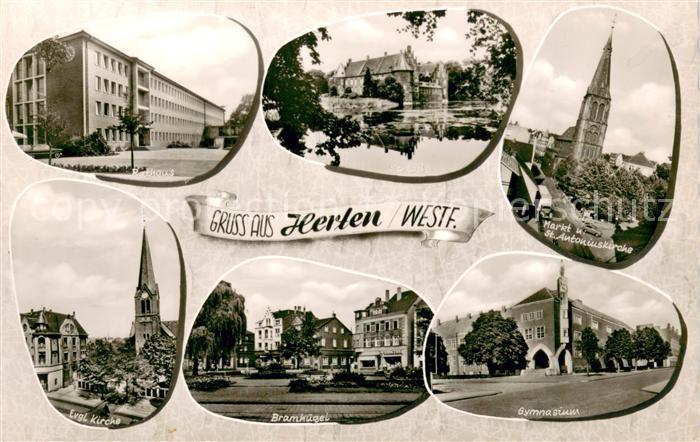 Herten Westfalen Evgl. Kirche Gymnasium St. Antoniuskirche Schloss Bramhuegel