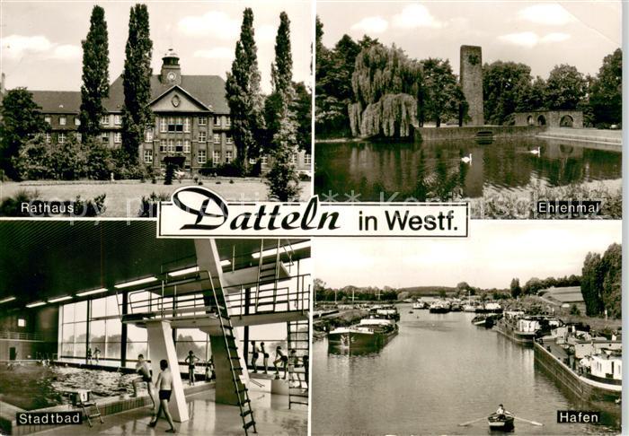 Datteln Ehrenmal Rathaus Stadtbad Hafenpartie
