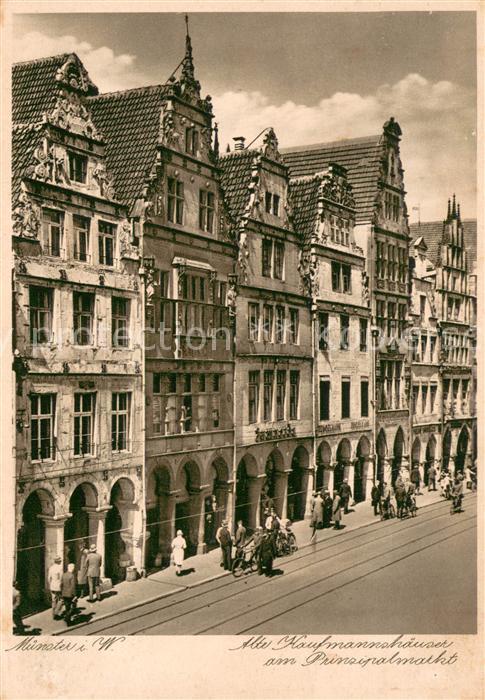 Muenster Westfalen Alte Kaufmannshaeuser am Prinzipalmarkt