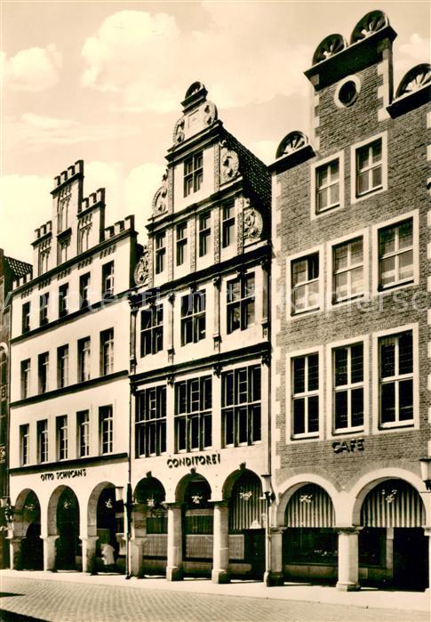 Muenster Westfalen Cafe und Conditorei Otto Schucan KG das Dreigiebelhaus