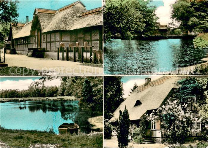 Ahlhorn Alte Muehle Muehlenteich Fischteich LAndhaus im Fachwerkstil