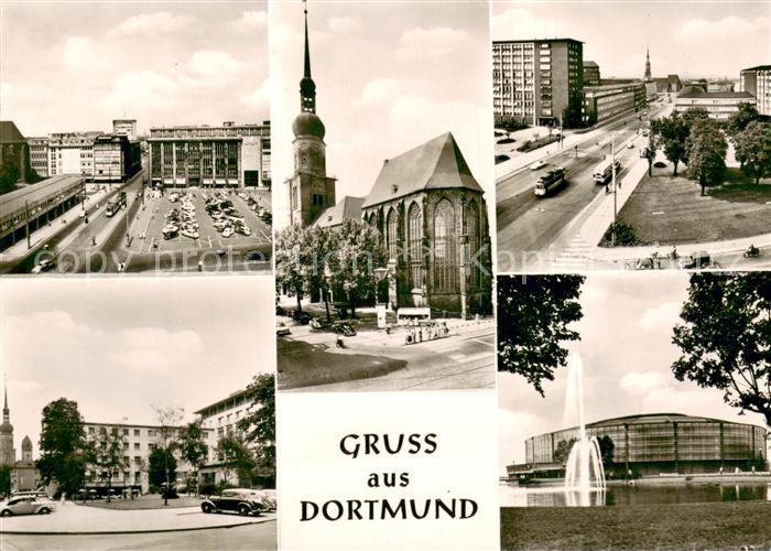 DORTMUND  CITY Hansaplatz und Hansastrasse Reinoldskirche Kleppingstrasse mit St