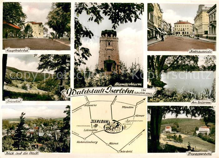 Iserlohn Bismarckturm Rathausplatz Seilersee Franzosenhohl Gruenetal Hauptbahnho