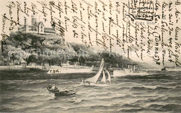 Blankenese Hamburg Suellberg u. Boote auf dem Wasser