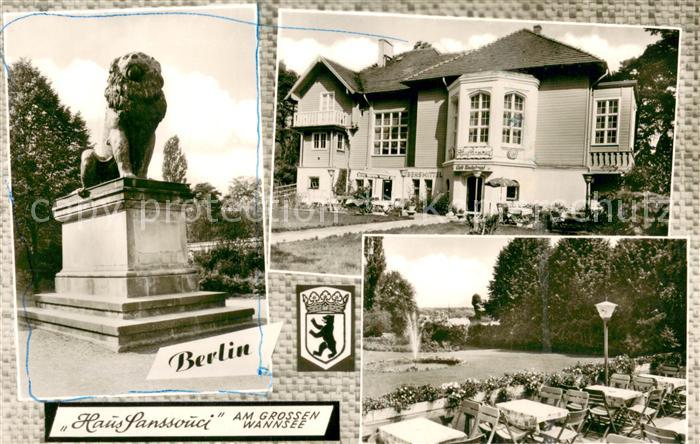 Wannsee Restaurant Haus Sanssouci Aussenansicht und Terrasse