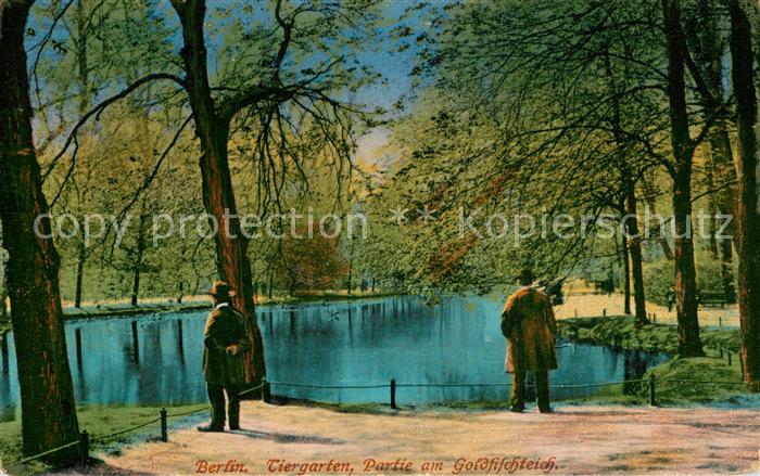 Tiergarten Berlin Partie am Goldfischteich Feldpost