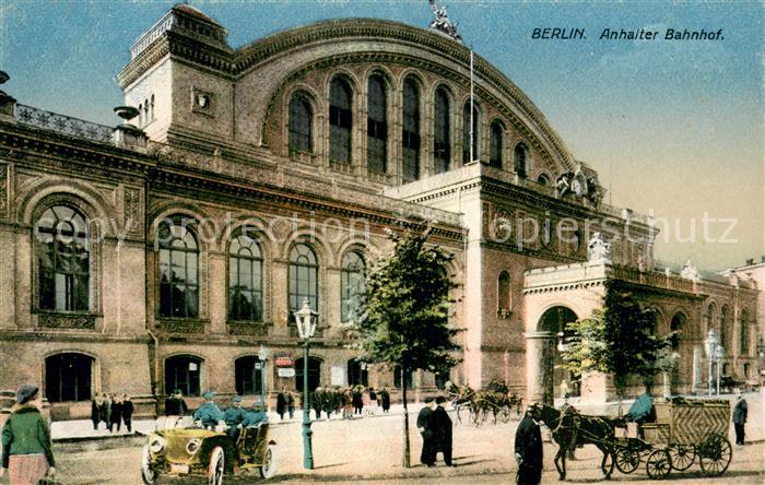 Kreuzberg Berlin Anhalter Bahnhof m. Einspanner u. Verkehr