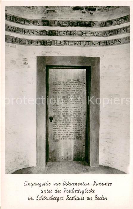 Schoeneberg Berlin einganstuer zur Dokumentenkammer unter der Freiheitsglocke im