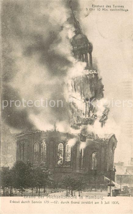 HAMBURG  CITY Brand der Michaeliskirche