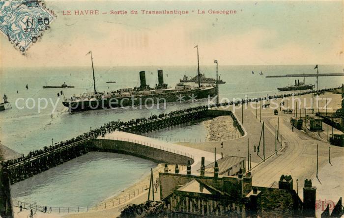 Le Havre Sortie du Transatlantique La Gascogne
