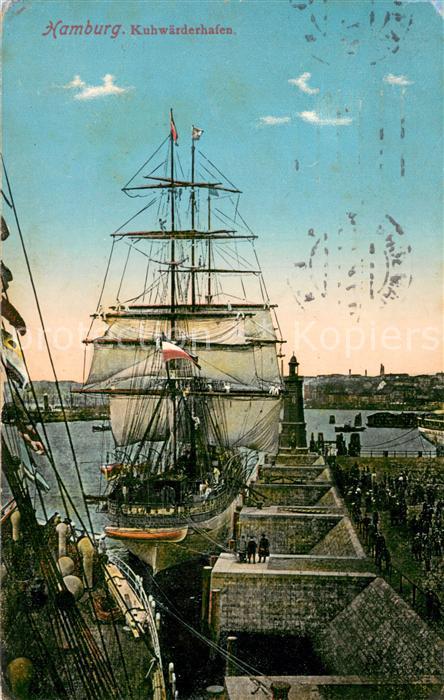 HAMBURG  CITY Kuhwaerderhafen m. Segelschiff