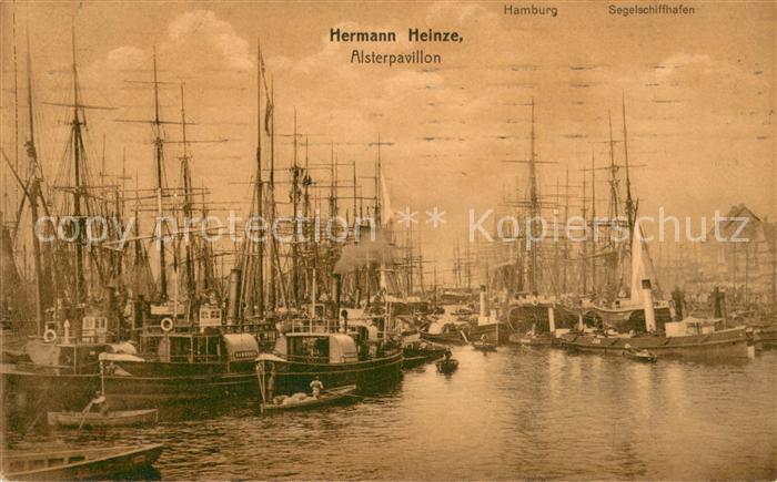 HAMBURG  CITY Hafen m. Dampferschlepper Hammonia u. Segelschiffhafen