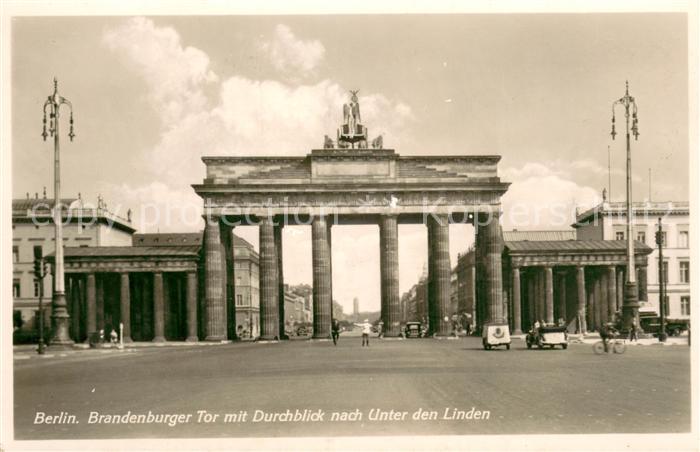 BERLIN  CITY Brandenburger Tor m. Durchblick nach unter den Linden Feldpost