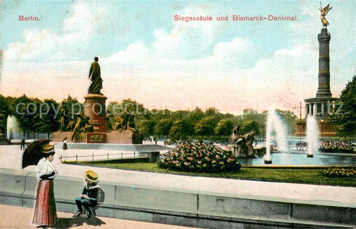BERLIN  CITY Siegessaeule und Bismarck-Denkmal