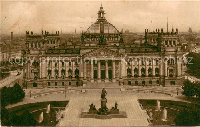 BERLIN  CITY Reichstagsgebaeude und Bismarckdenkmal