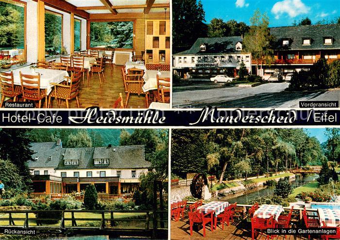Manderscheid Eifel Hotel-Cafe Heidsmuehle m. Gartenanlagen u. Restaurant