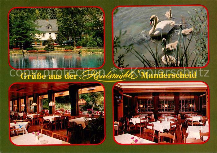 Manderscheid Eifel Cafe-Restaurant-Hotel Heidsmuehle Teilansichten Innen und Aus