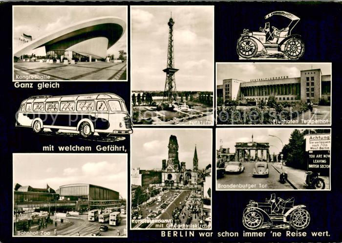 BERLIN  CITY Brandenburger Tor Flughafen-Tempelhof Funkturm Bahnhof-Zoo Kongress