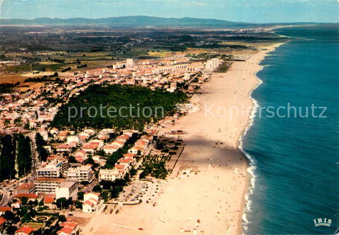Argeles-sur-Mer Fliegeraufnahme La plage et la foret de pins
