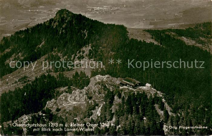 Osserschutzhaus Fliegeraufnahme mit Kl Osser und Lamer Winkel