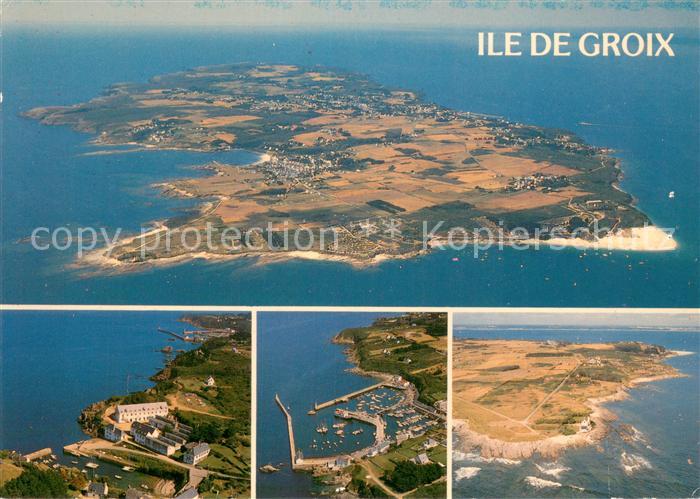 Ile de Groix Vue generale aerienne de l’ile Port Lay Port Tudy et la pointe des