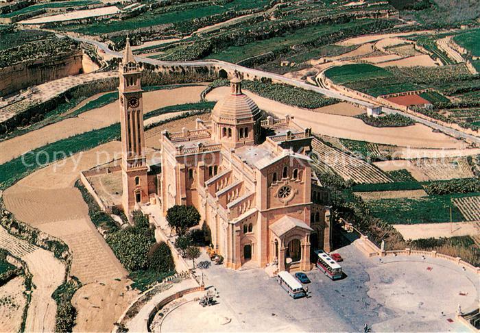 Malta  Insel Gozo Ta Pinu A sanctuary and place of pilgrimage since 1883 Flieger
