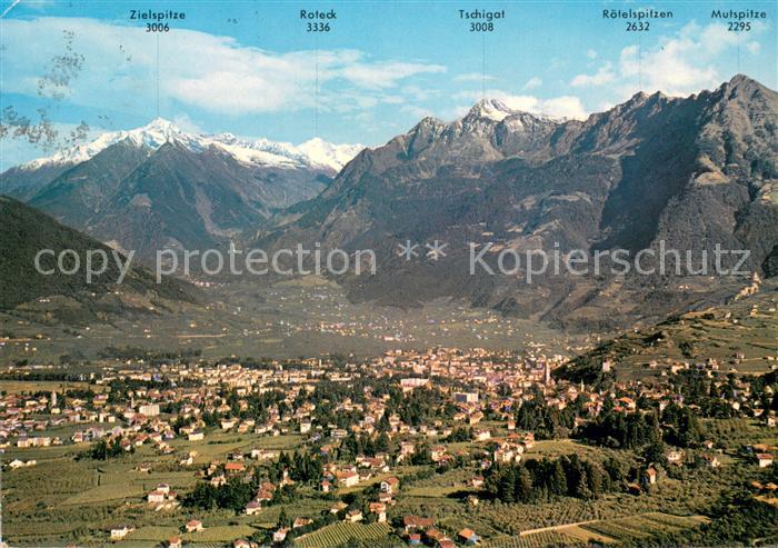 Merano Meran Panorama mit Texelgruppe