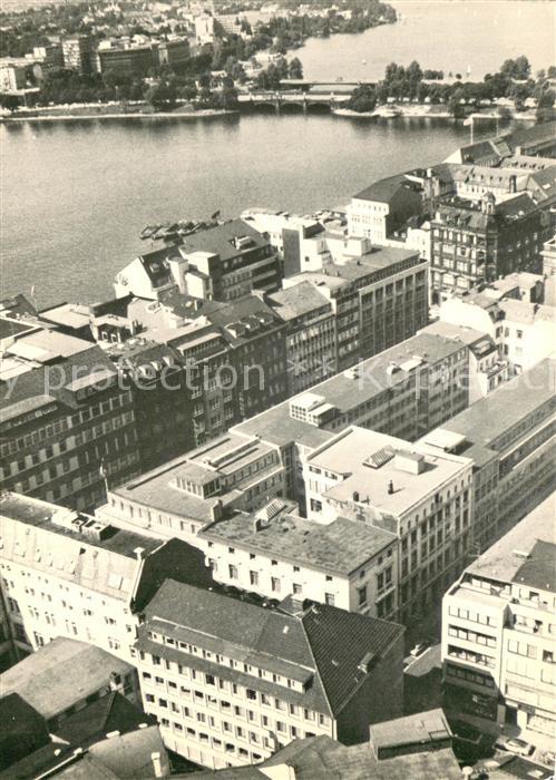 HAMBURG  CITY Fliegeraufnahme mit Binnen und Aussenalster und Bankhaus Magnus Co