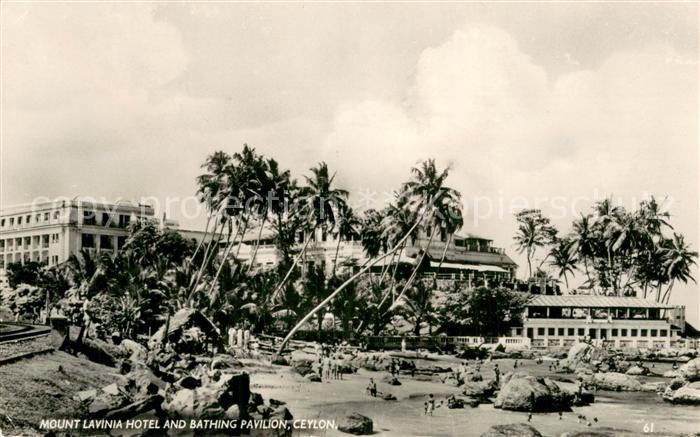 Ceylon Sri Lanka Mount Lavinia Hotel and bathing pavilio