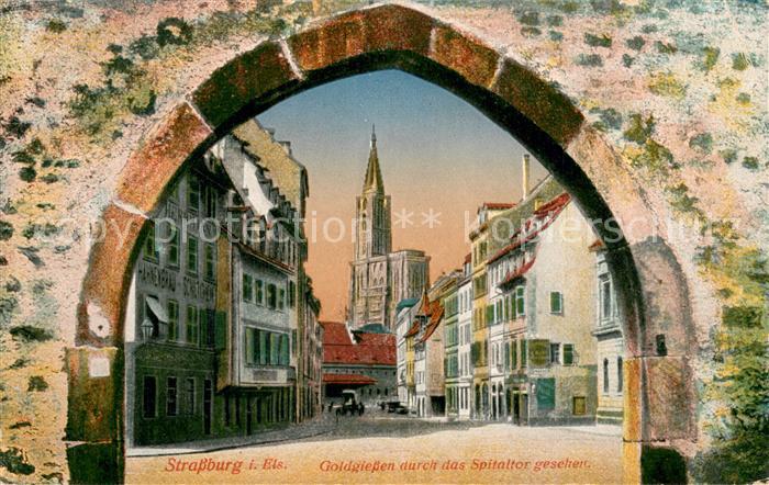 Strassburg Elsass Goldgiessen Münster durch das Stadttor