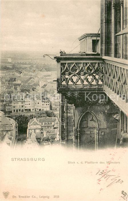 Strassburg Elsass Panorama Blick vom Muenster aus