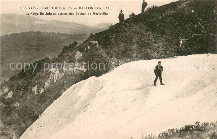 Ballon d Alsace La neige fin Juin au-dessus des Roches de Morteville