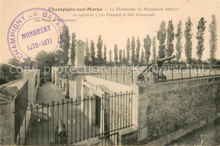 Champigny-sur-Marne 94 Plateforme du Monument 1870-71 Kriegerdenkmal Stempel