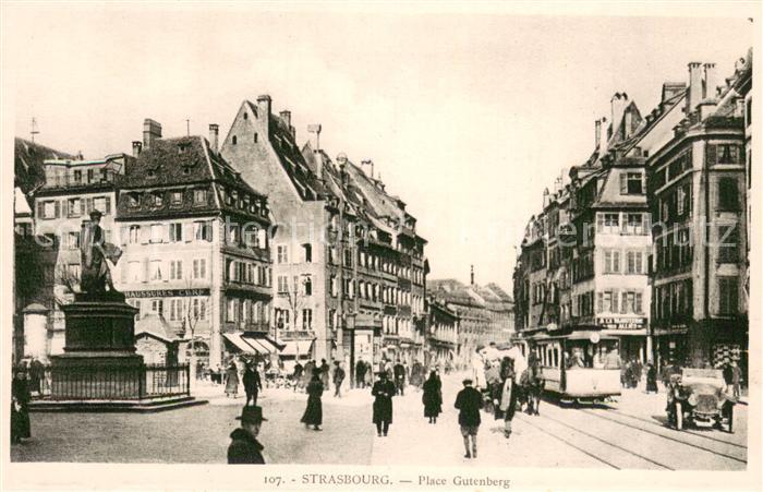 Strasbourg Alsace Place Gutenberg Monument Tram