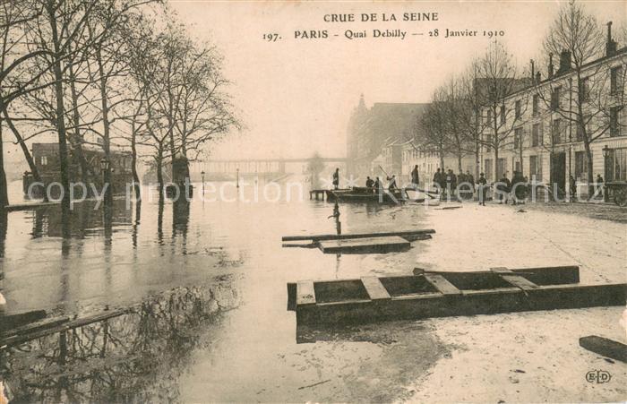 Paris 75 Crue de la Seine Quai Debilly Innondation Janvier 1920