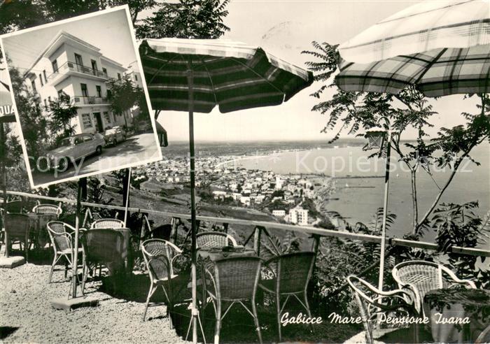 Gabicce Mare Pensione Ivana Terrasse Panoramablick aufs Meer