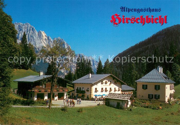 Weissbach Lofer Alpengasthaus Hirschbichl mit Muehlsturzhorn