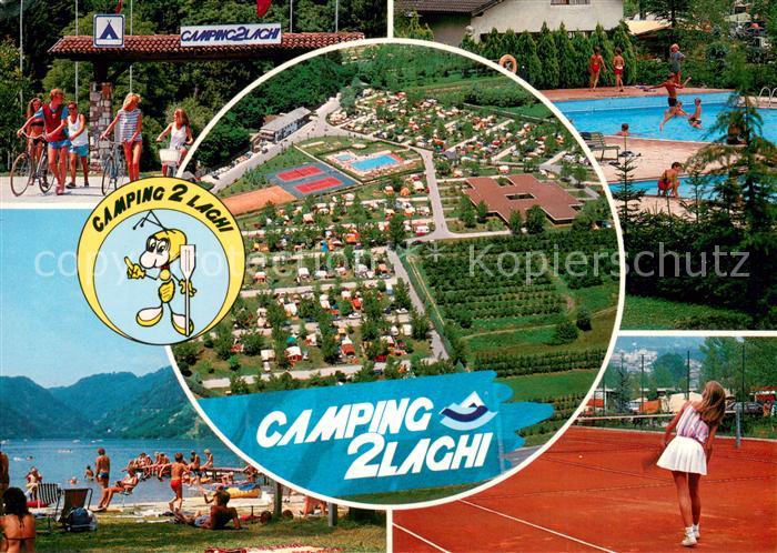 Levico Terme Camping 2 Laghi Swimming Pool Tennis Badestrand Fliegeraufnahme