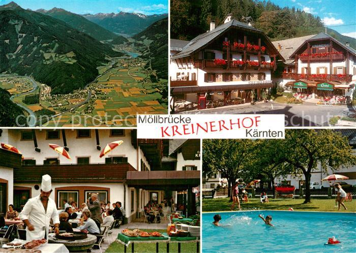 Moellbruecke Hotel Restaurant Kreinerhof Terrasse Swimming Pool Alpenpanorama Fl