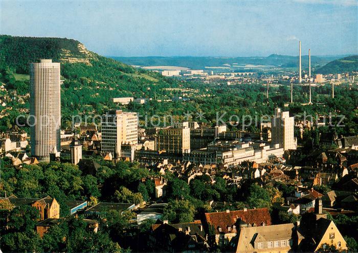 Jena Thueringen Panorama Blick vom Landgrafen Jentower Hochhaus