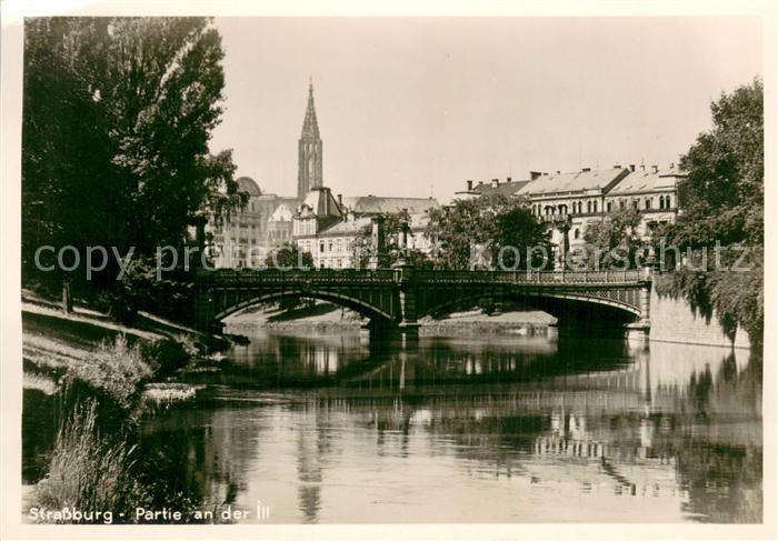 Strassburg Elsass Partie an der Ill Brücke