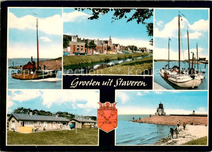 Staveren Teilansichten Strand Hafen IJsselmeer Fischerboot