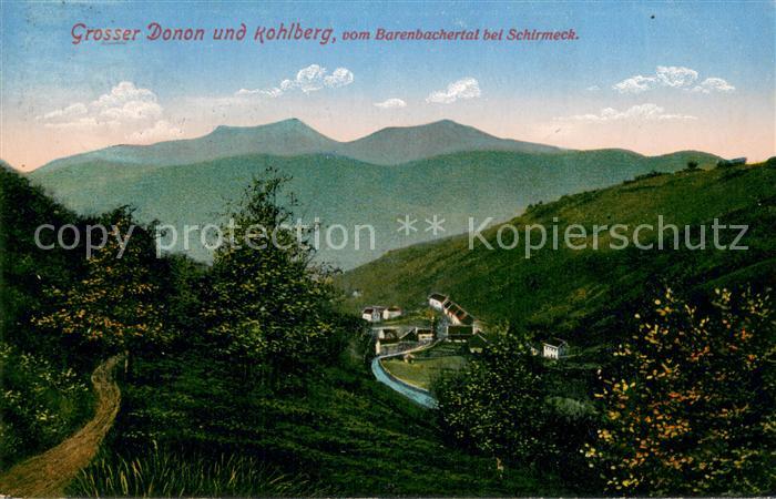 Schirmeck Panorama Grosser Donon und Kohlberg Barenbachertal Stempel Landsturmba