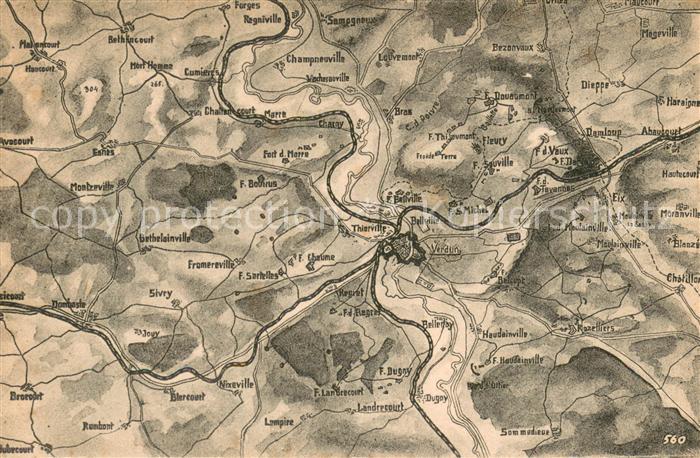 Thierville  55-sur-Meuse und Umgebung Landkarte