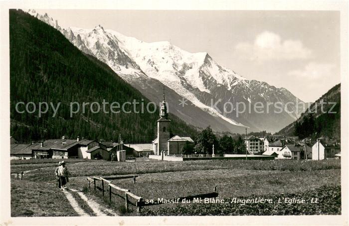 Argentiere Haute-Savoie Vue d ensemble Eglise Massif du Mont Blanc Alpes