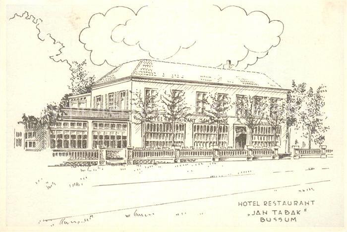 Bussum Hotel Jan Tabak Zeichnung Kuenstlerkarte