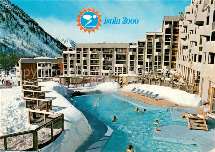 Isola Alpes-Maritimes Berghotel Swimming Pool Wintersportort Franzoesische Alpen