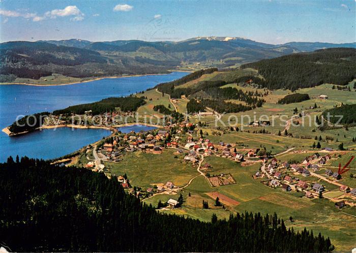 Schluchsee Kurort im Schwarzwald Blick zum Feldberg